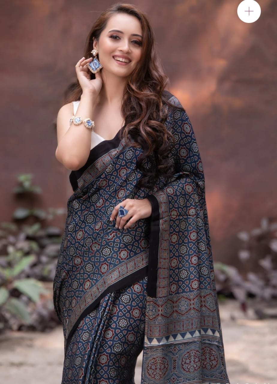 Navy Blue Color Soft Cotton Fantastic Saree