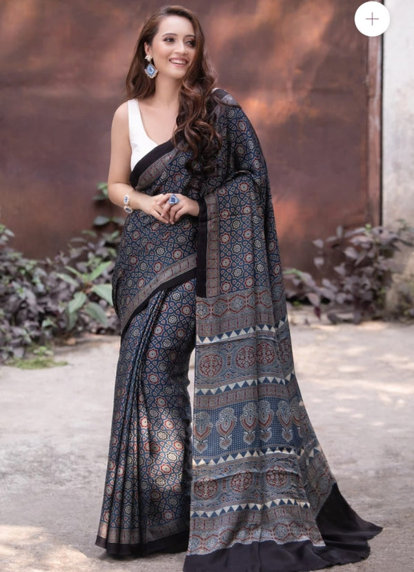 Navy Blue Color Soft Cotton Fantastic Saree