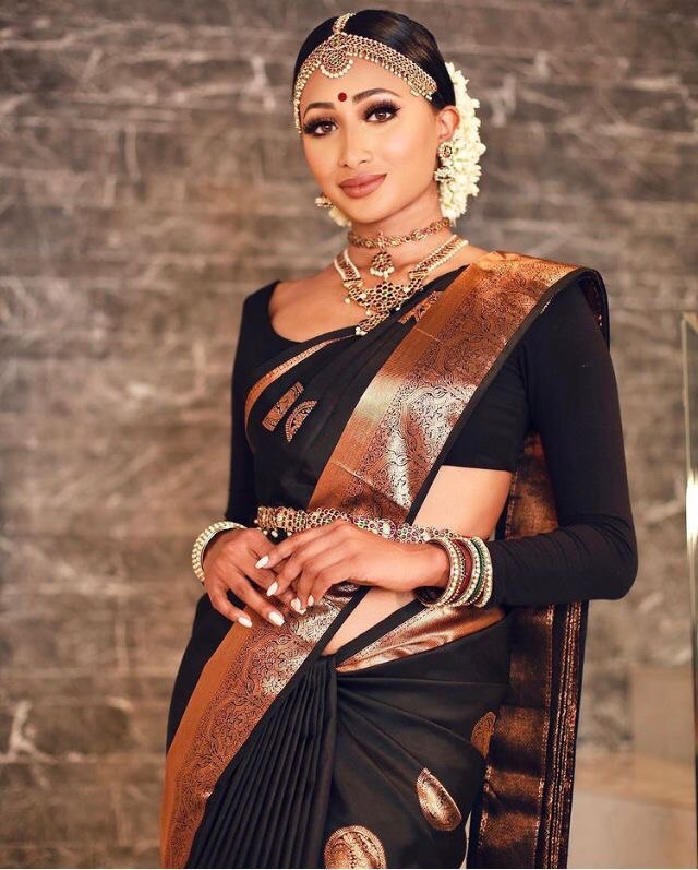 Pleasant Black Color Printed Soft Cotton Silk Saree