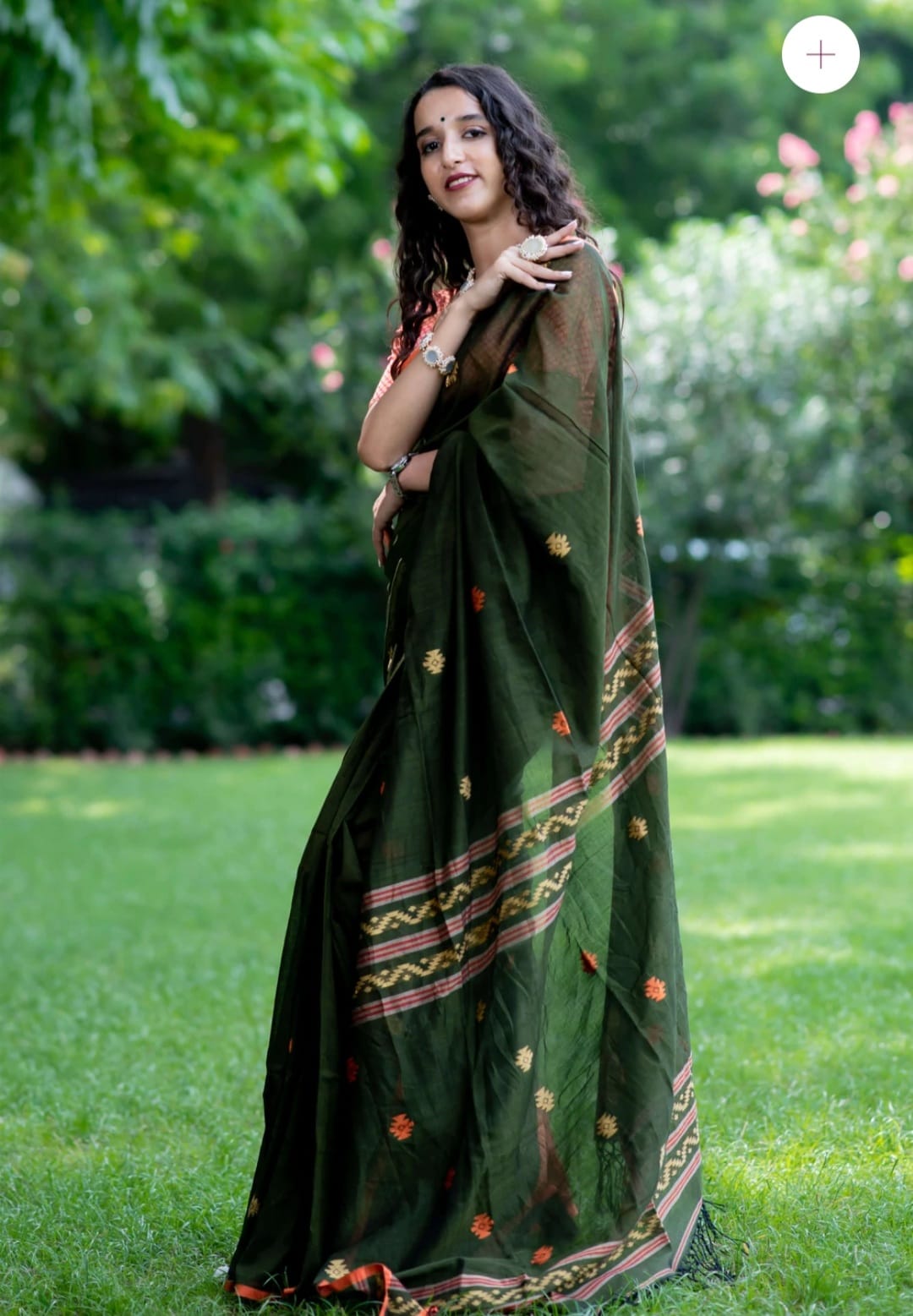 Exclusive Dark Green Color Soft Cotton Silk Saree