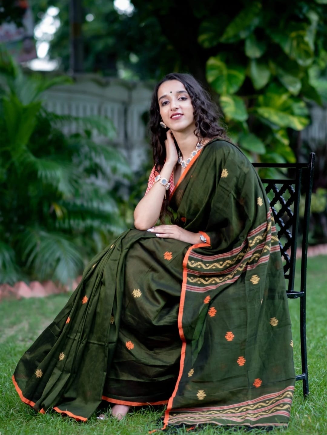 Exclusive Dark Green Color Soft Cotton Silk Saree