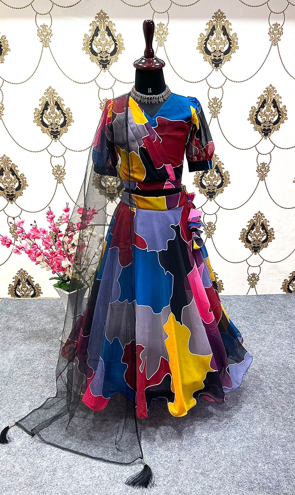 Kid's Wear Multi Color Lehenga With Fancy Top