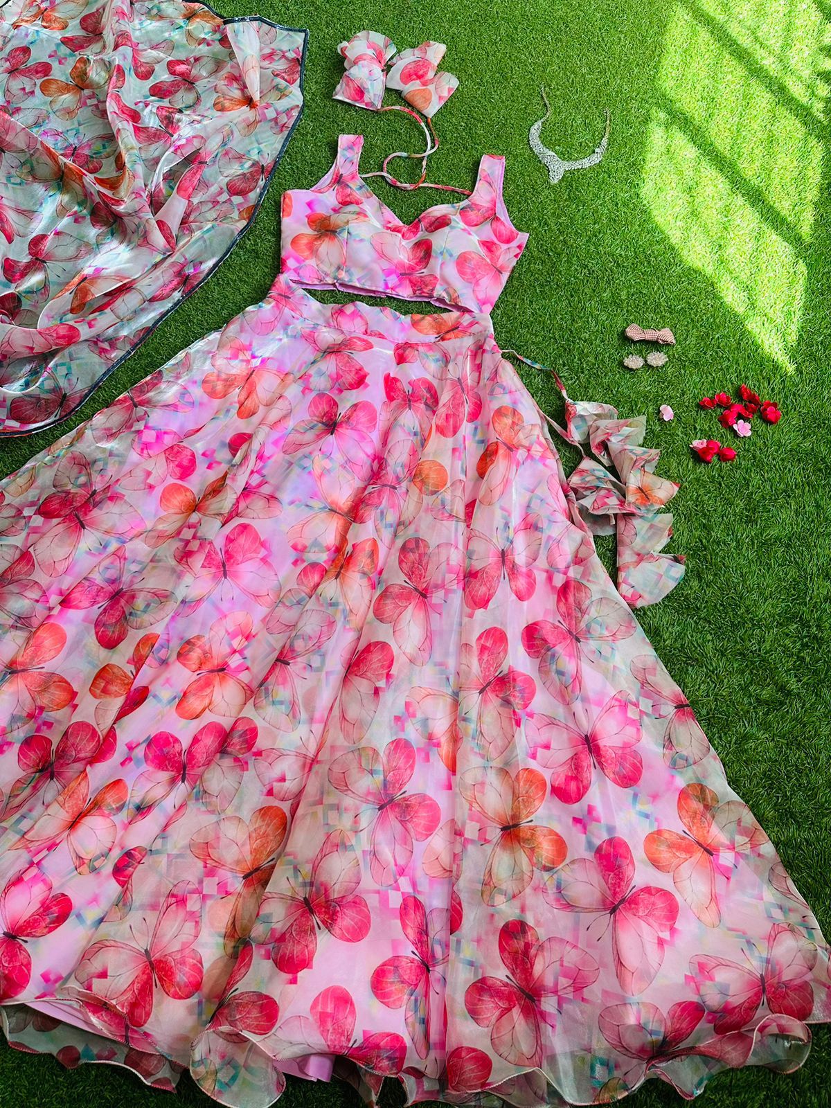 Beautiful Pink Color Digital Print Lehenga Choli