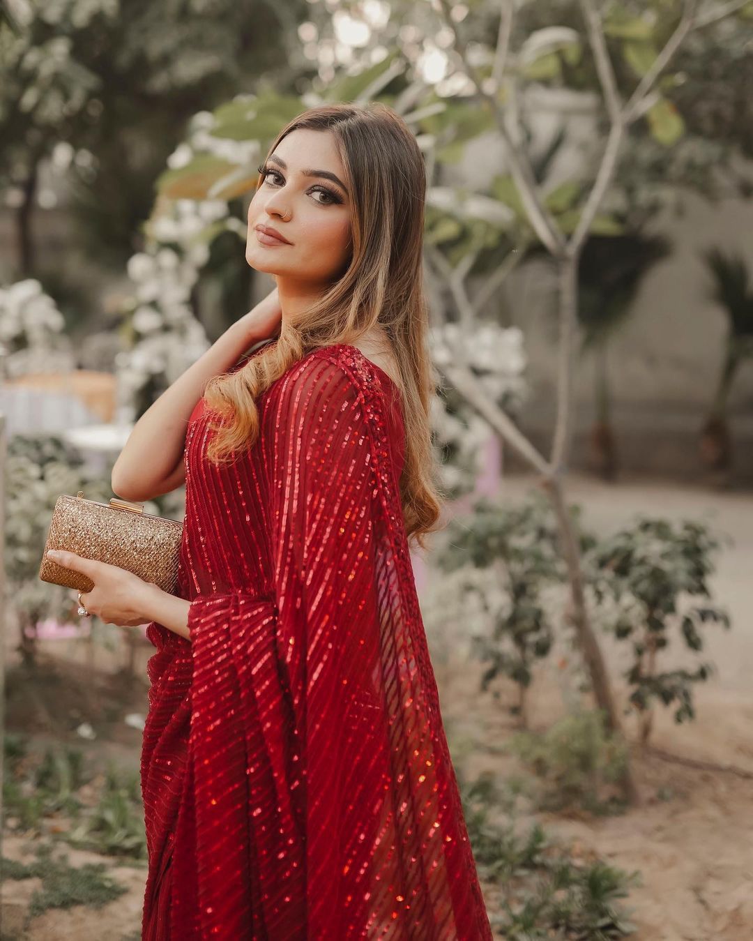 Ravishing Sequence Work Red Color Wedding Saree