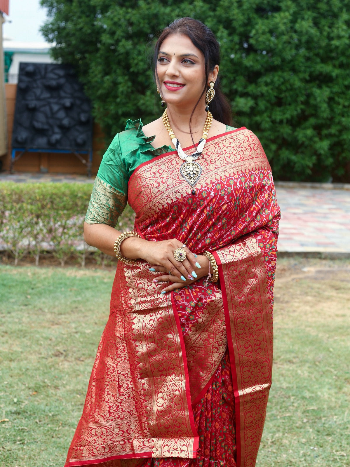 Gorgeous Red Color All Over Patola Silk Saree