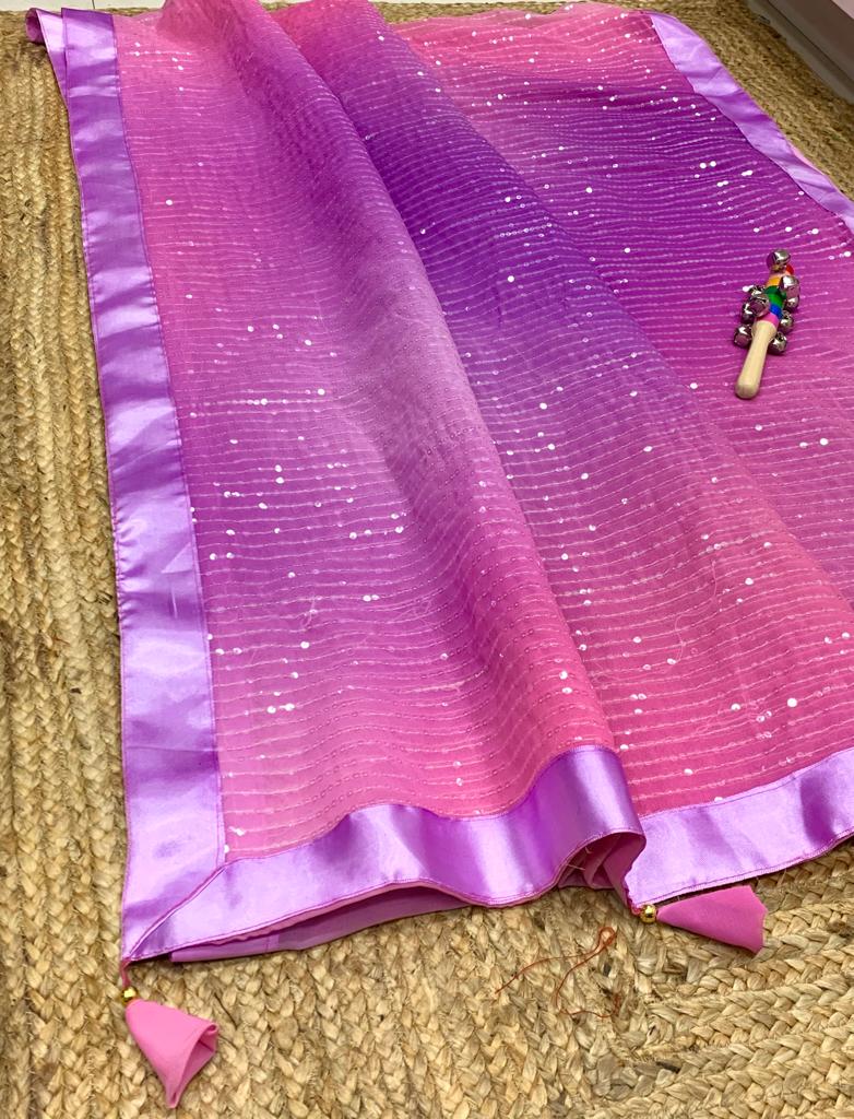 Ravishing Lavender Color Sequence Saree