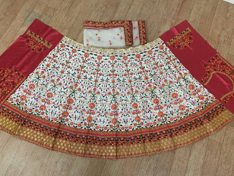 Amazing White Color  Embroidery Work Lehenga Choli