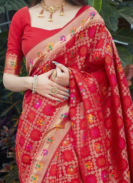 Beautiful Red Color Wedding Wear Saree