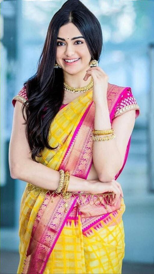 Charming Yellow With Pink Color Soft Lichi Silk Saree