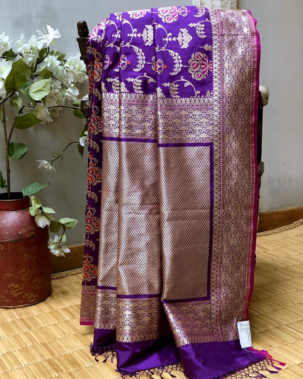 Stylish Purple Color Soft Lichi Silk Saree